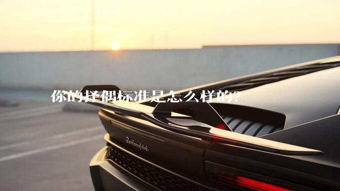 你的择偶标准是怎么样的?